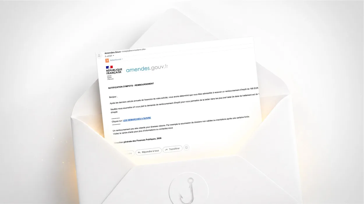Email « NOTIFICATION D’IMPOTS – REMBOURSEMENT » impôt 195 € : arnaque ou réel ?